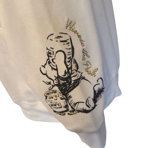 DISNEY Hoodie‎ Sweatshirt Christopher Robin Pooh And Friends Cream Women'… - Picture 5 of 12